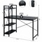 Costway 47.5" Computer Desk Writing Desk Study Table Workstation With 4-Tier Shelves Black